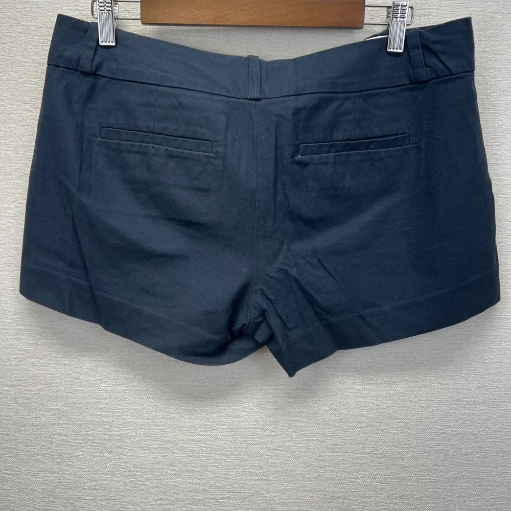 Banana Republic Chino Shorts Womens 10 Navy Blue Cotton Stretch Mid Rise Coastal